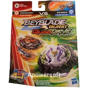 Beyblade Burst QuadDrive Destruction Ifritor l7 and Stone Nemesis N7
